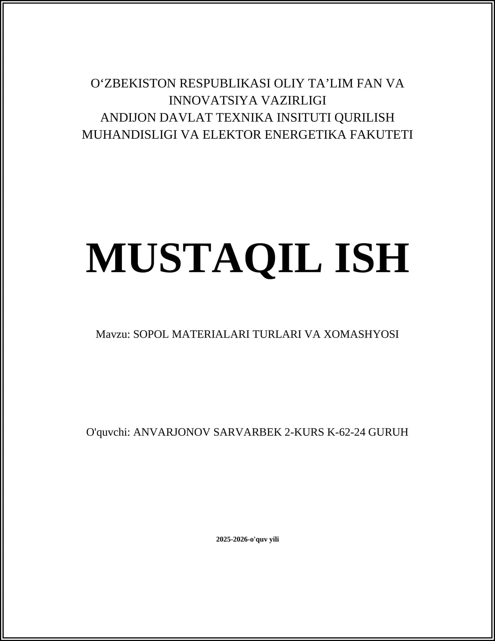 SOPOL MATERIALARI TURLARI VA XOMASHYOSI