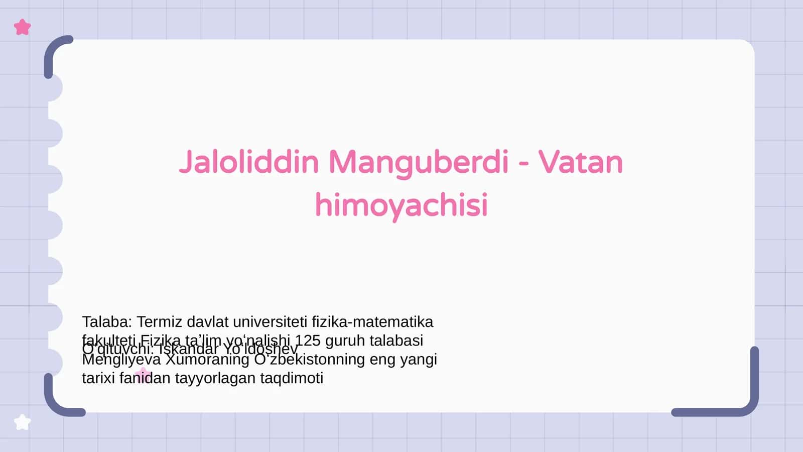 Jaloliddin Manguberdi - Vatan himoyachisi