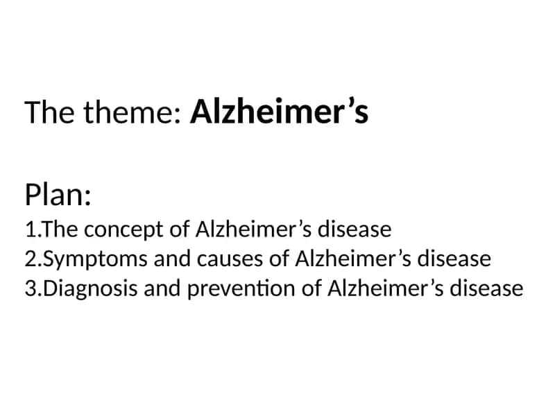 Alzheimer's disease