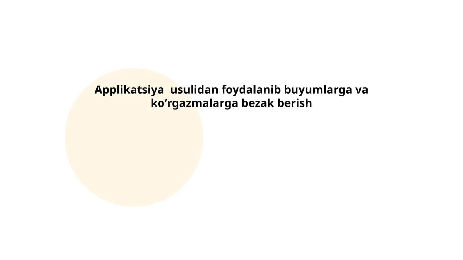 Applikatsiya usullari