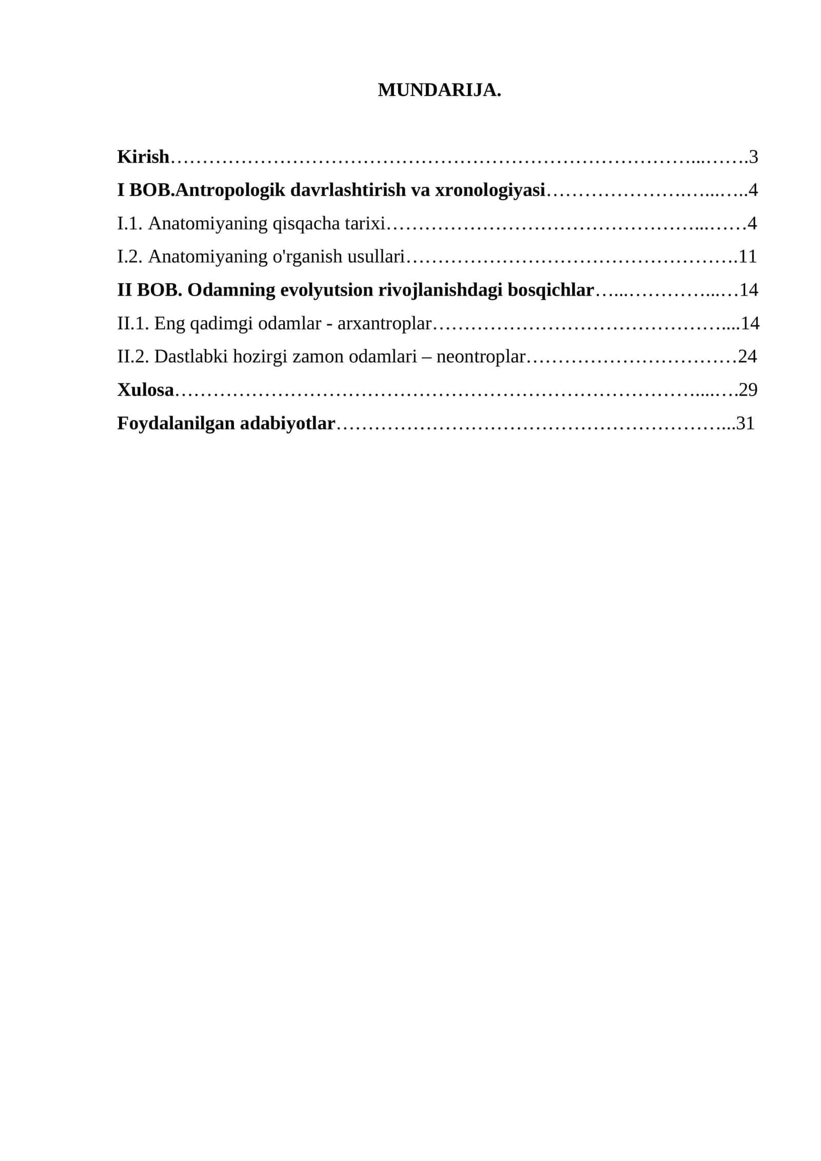 Inson Evolutsiyasi va Old Tarixi Fanining Asosiy Muammolari