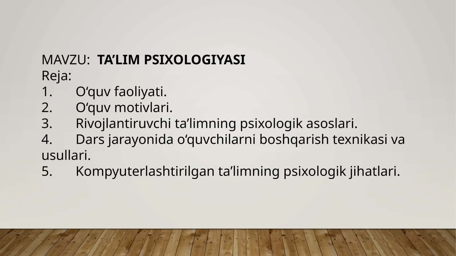 TA’LIM PSIXOLOGIYASI