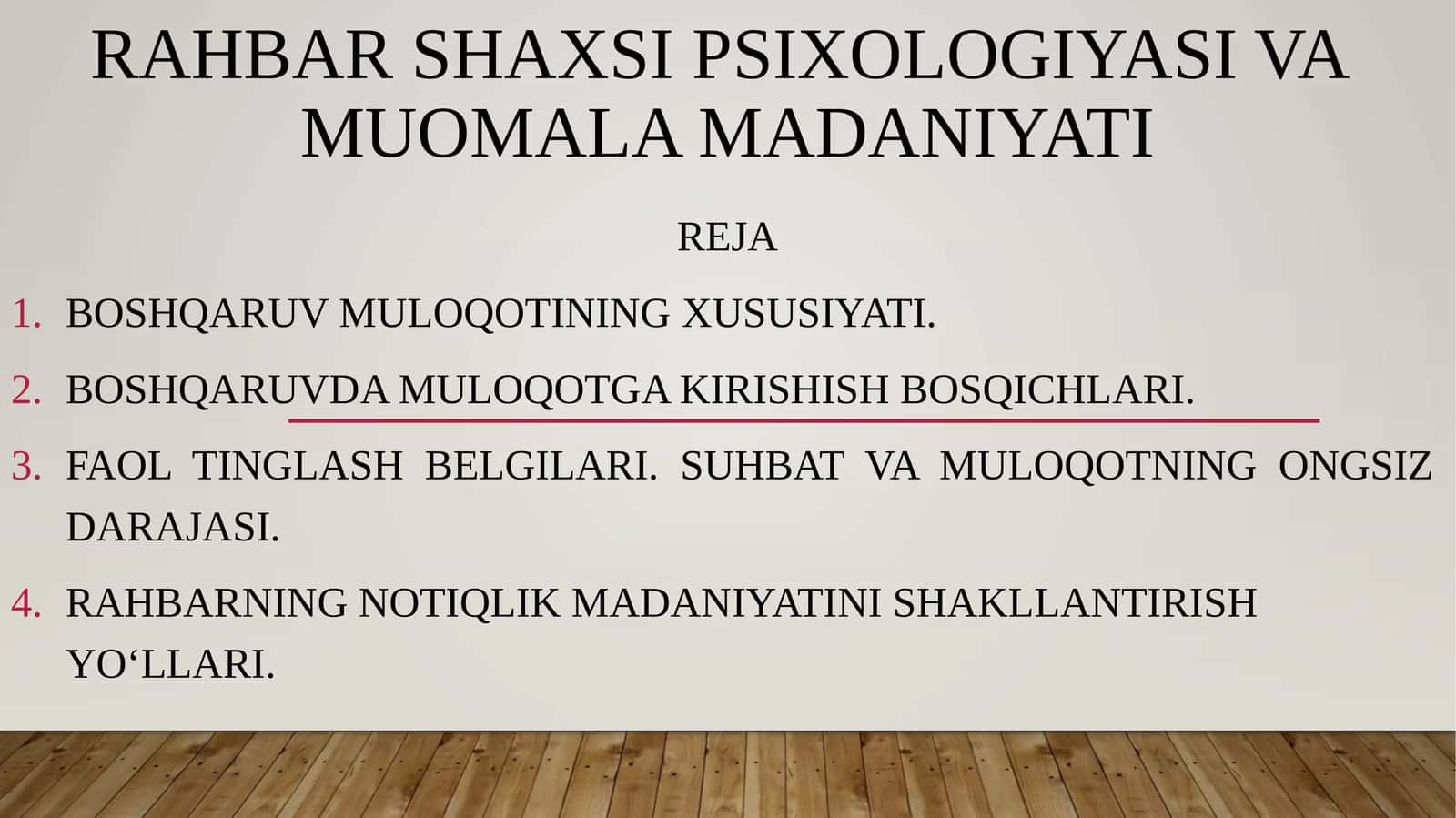 RAHBAR SHAXSI PSIXOLOGIYASI VA MUOMALA MADANIYATI