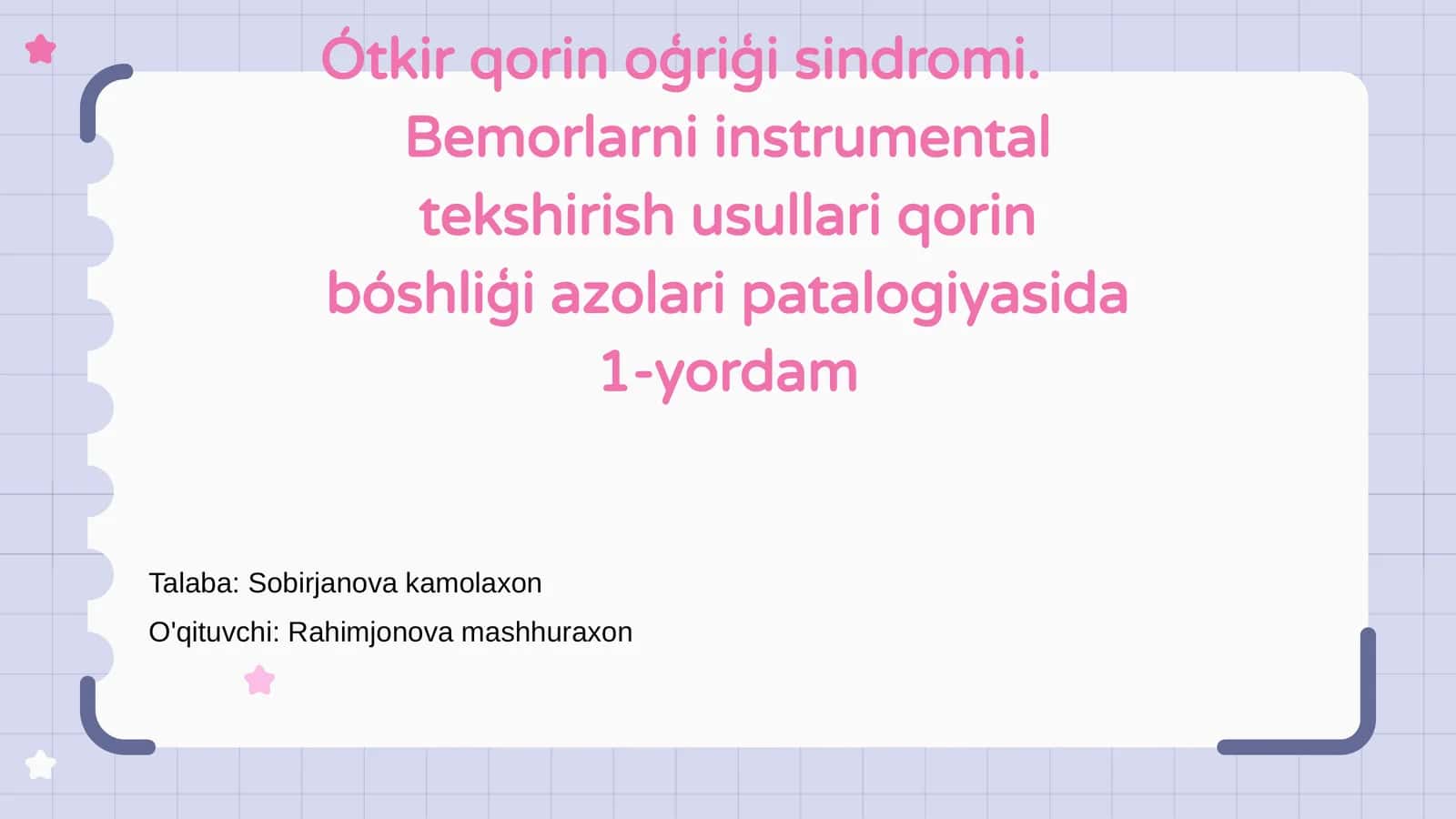 Ótkir qorin oģriģi sindromi