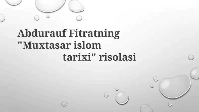 Muxtasar islom tarixi risolasi