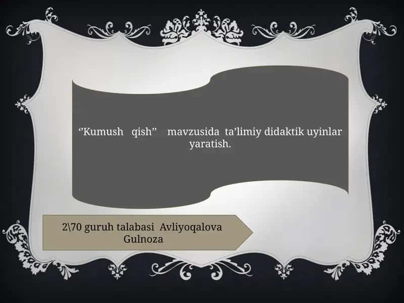 'Kumush qish' mavzusida ta’limiy didaktik uyinlar yaratish