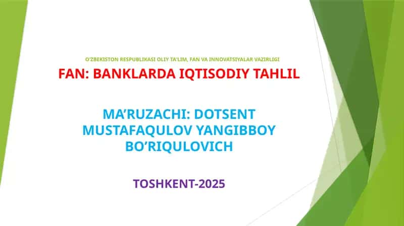 TIJОRАT BАNKLАRIDАIQTISОDIY TАHLILNINGАХBОRОT MАNBАI