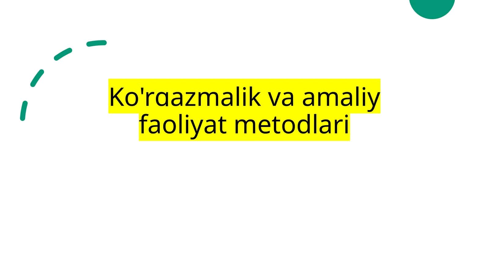 Ko'rgazmalik va amaliy faoliyat metodlari