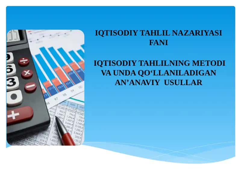 IQTISODIY TAHLILNAZARIYASI FANI