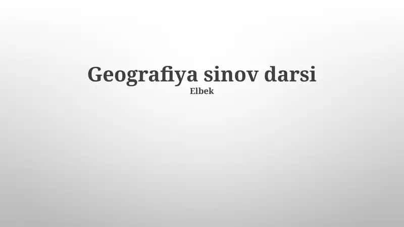 Geografiya sinov darsi