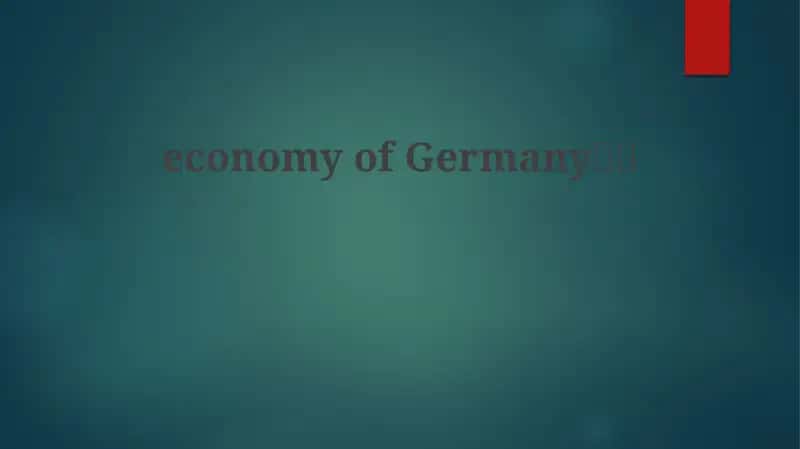 Economy of Germany