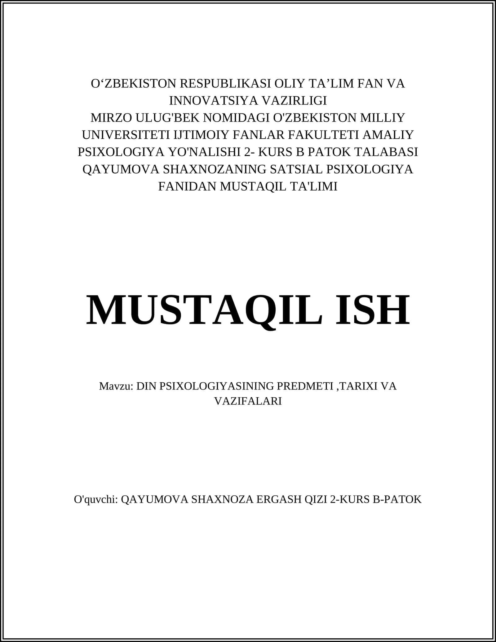 DIN PSIXOLOGIYASI