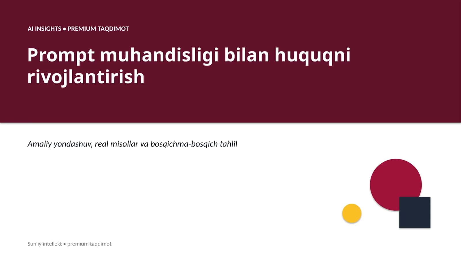 AI INSIGHTS • PREMIUM TAQDIMOT
