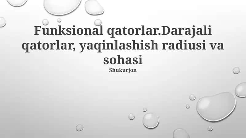Darajali qatorlar, yaqinlashish radiusi va sohasi