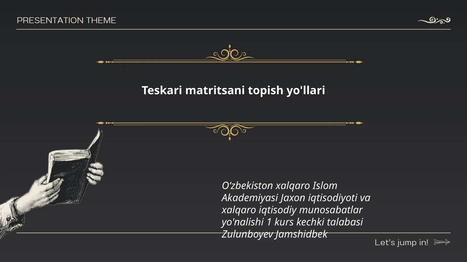 Teskari matritsani topish yo'llari