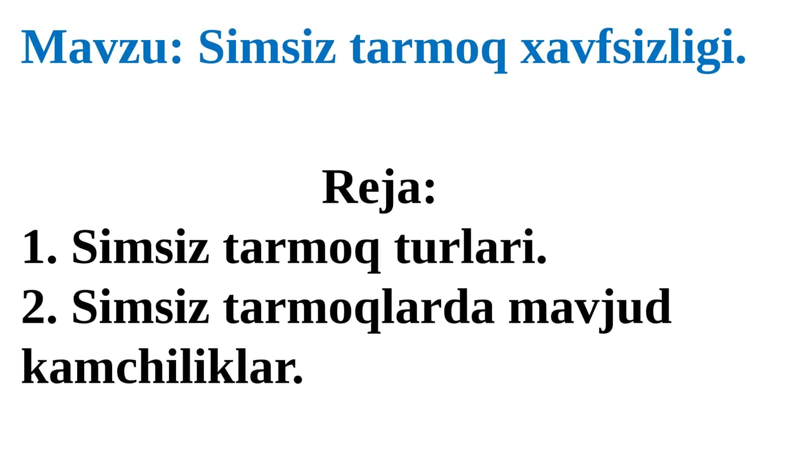 Simsiz tarmoq xavfsizligi 1
