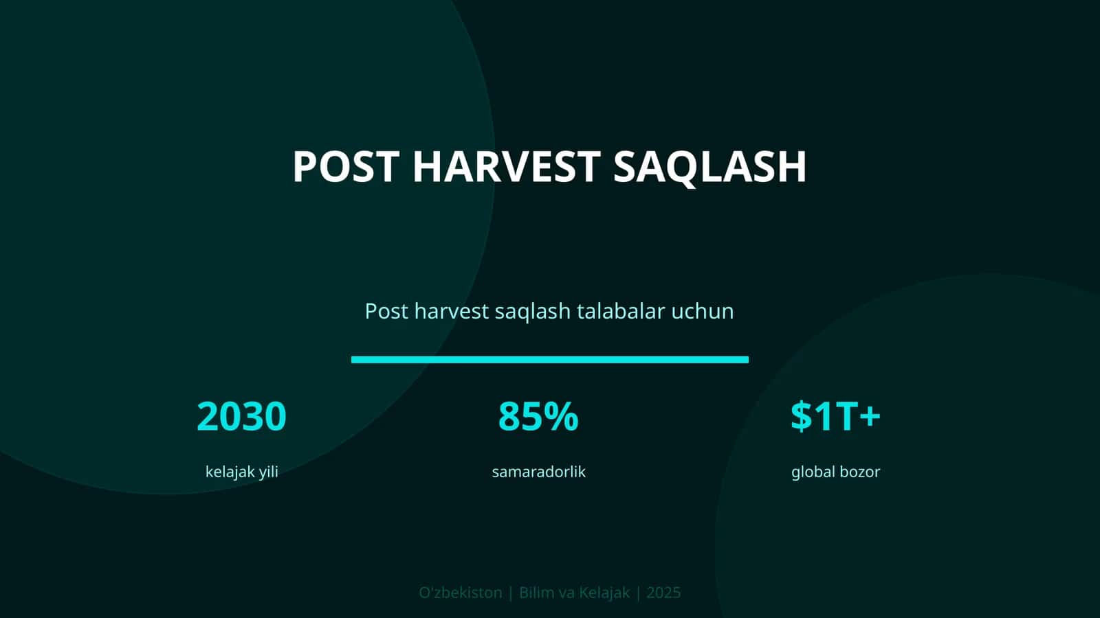 Post harvest saqlash