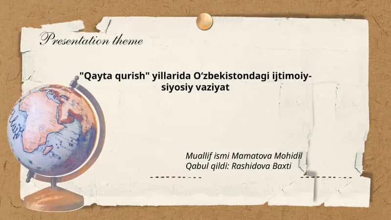 Qayta qurish yillarida Oʻzbekistondagi ijtimoiy-siyosiy vaziyat