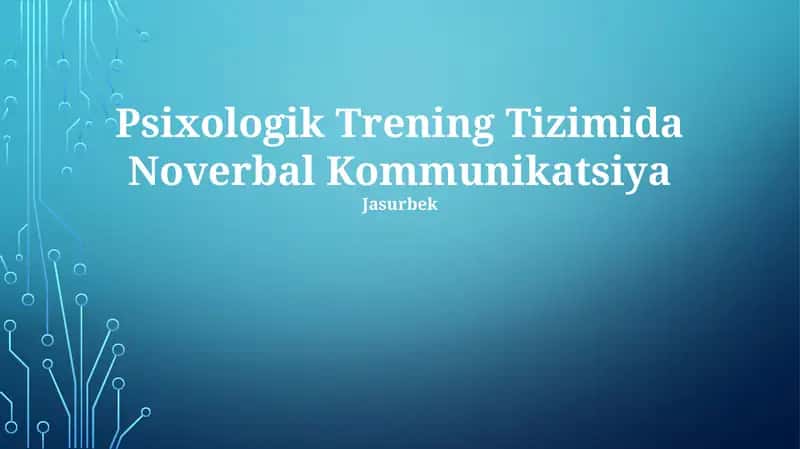 Psixologik Trening Tizimida Noverbal Kommunikatsiya