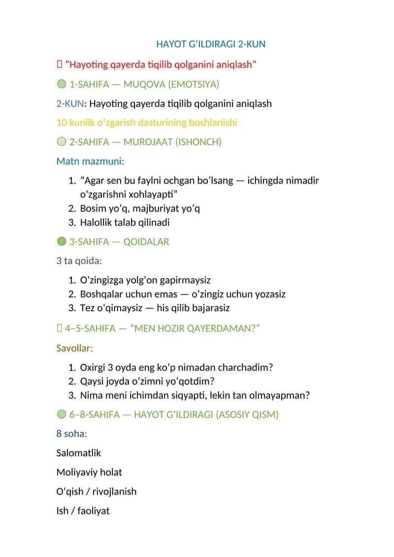 HAYOT G’ILDIRAGI 2-KUN