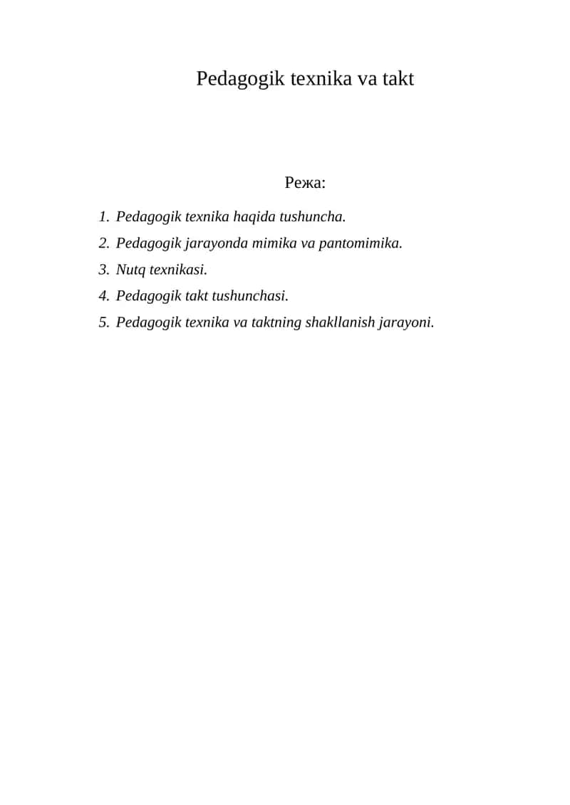 Pedagogik texnika va takt