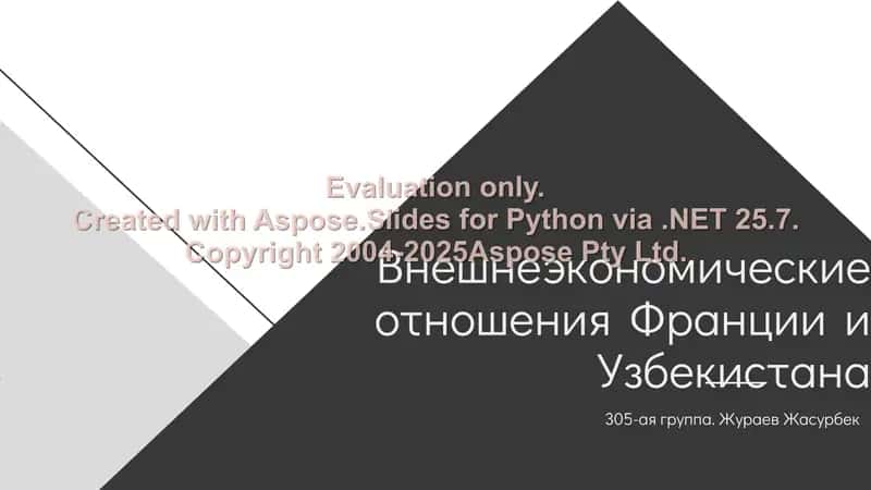 Внешнеэкономические отношения Франции и Узбекистана