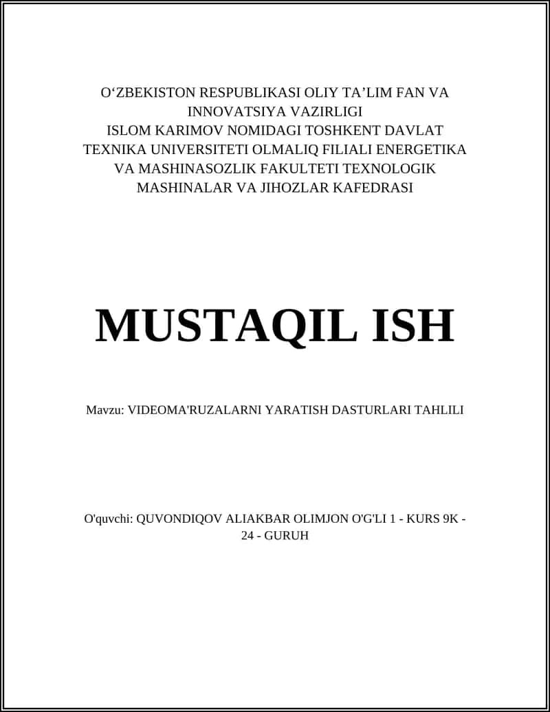 Videoma'ruzalarni yaratish dasturlari