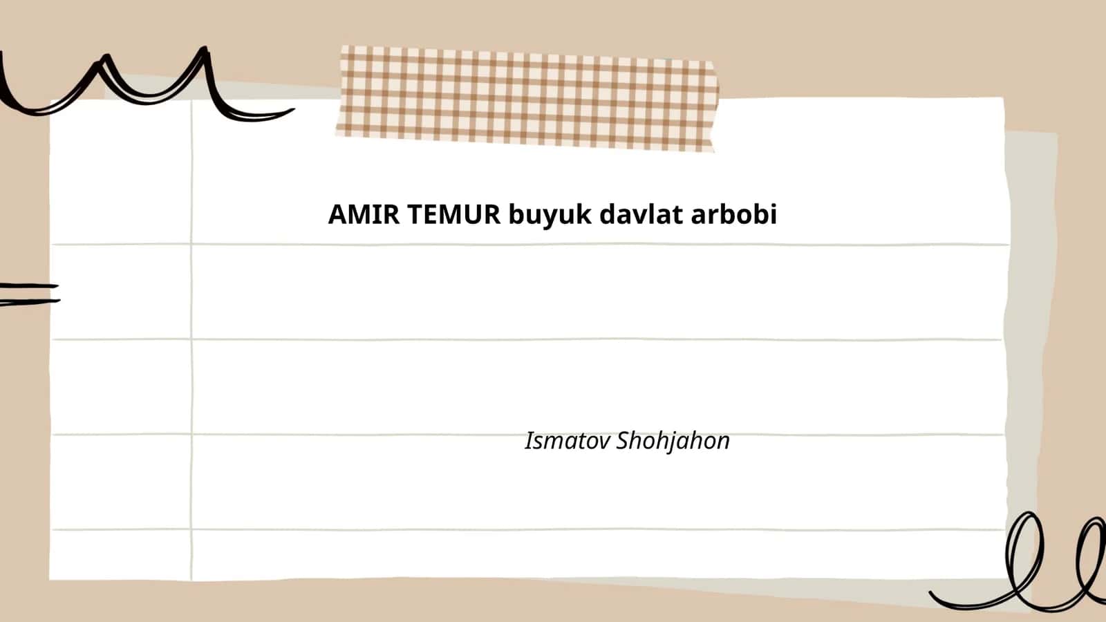 AMIR TEMUR buyuk davlat arbobi