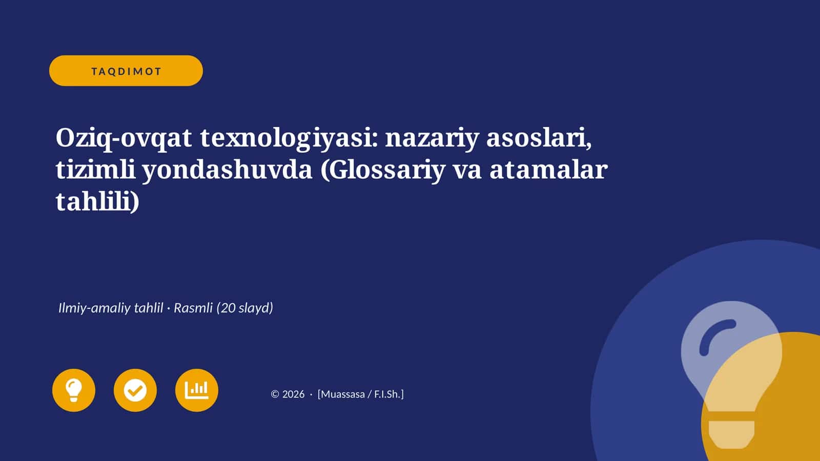Oziq-ovqat texnologiyasi: nazariy asoslari, tizimli yondashuvda (Glossariy va atamalar tahlili)