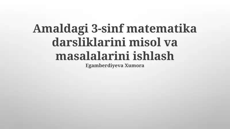 3-sinf matematika darsliklari