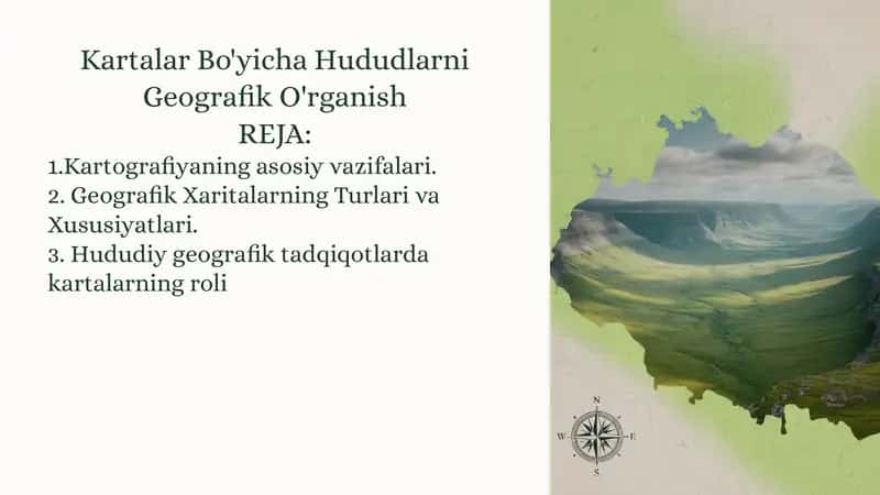 Kartalar Bo'yicha Hududlarni Geografik O'rganish