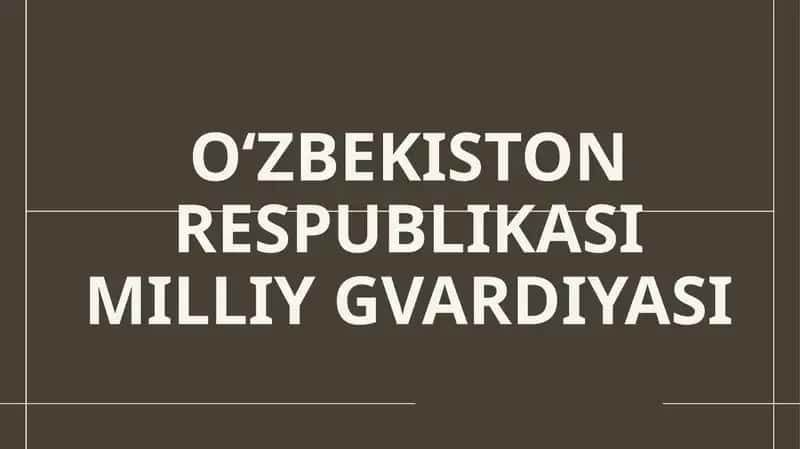 O‘zbekiston Respublikasi Milliy gvardiyasi
