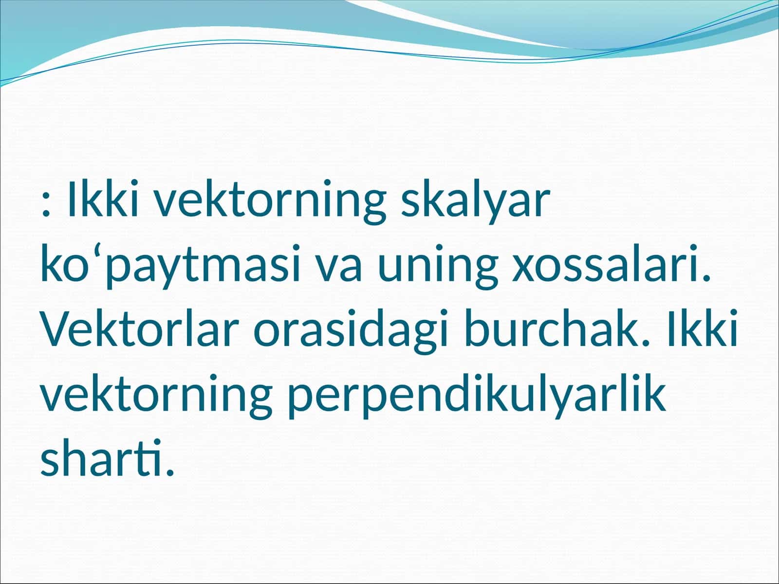 Vektorlar orasidagi burchak