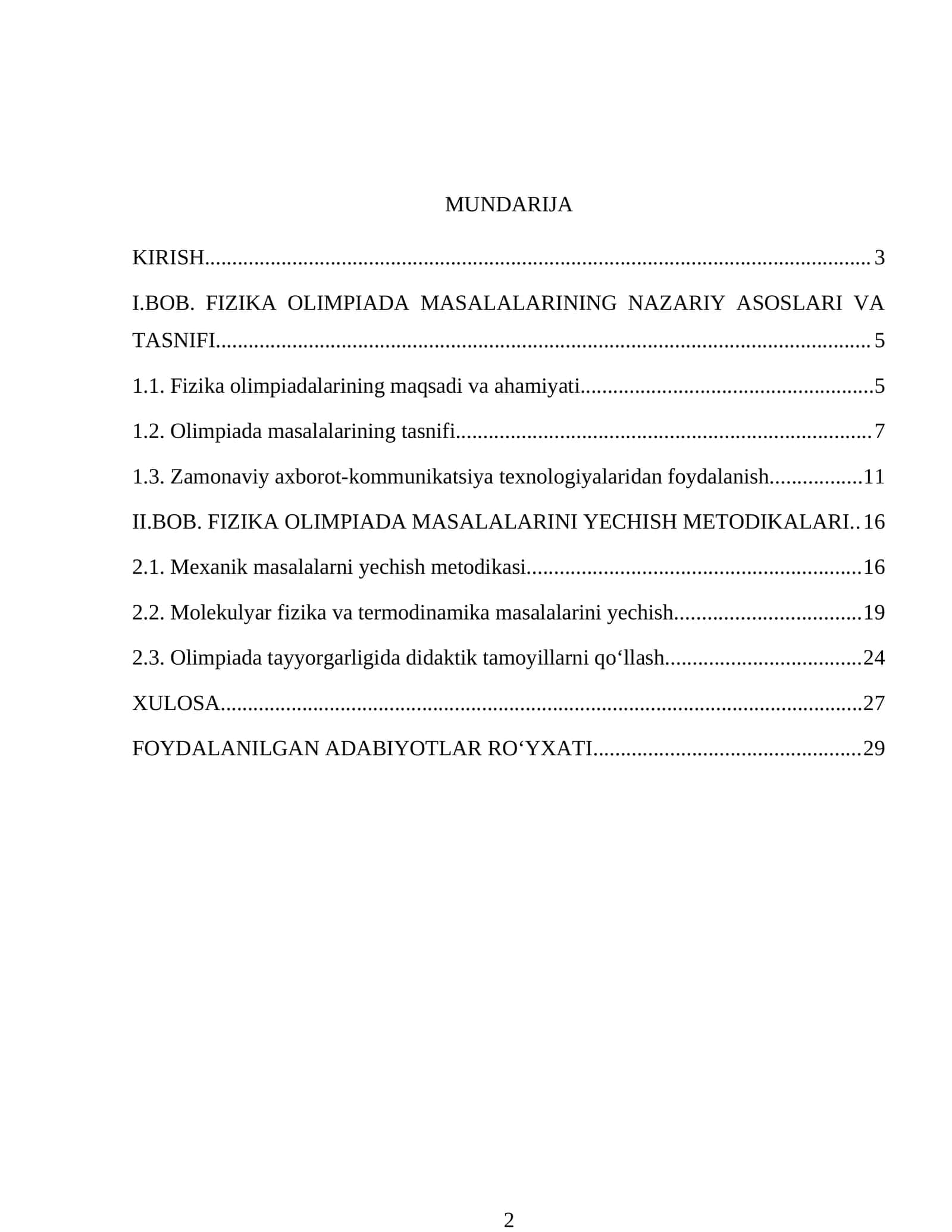FIZIKA OLIMPIADA MASALALARI