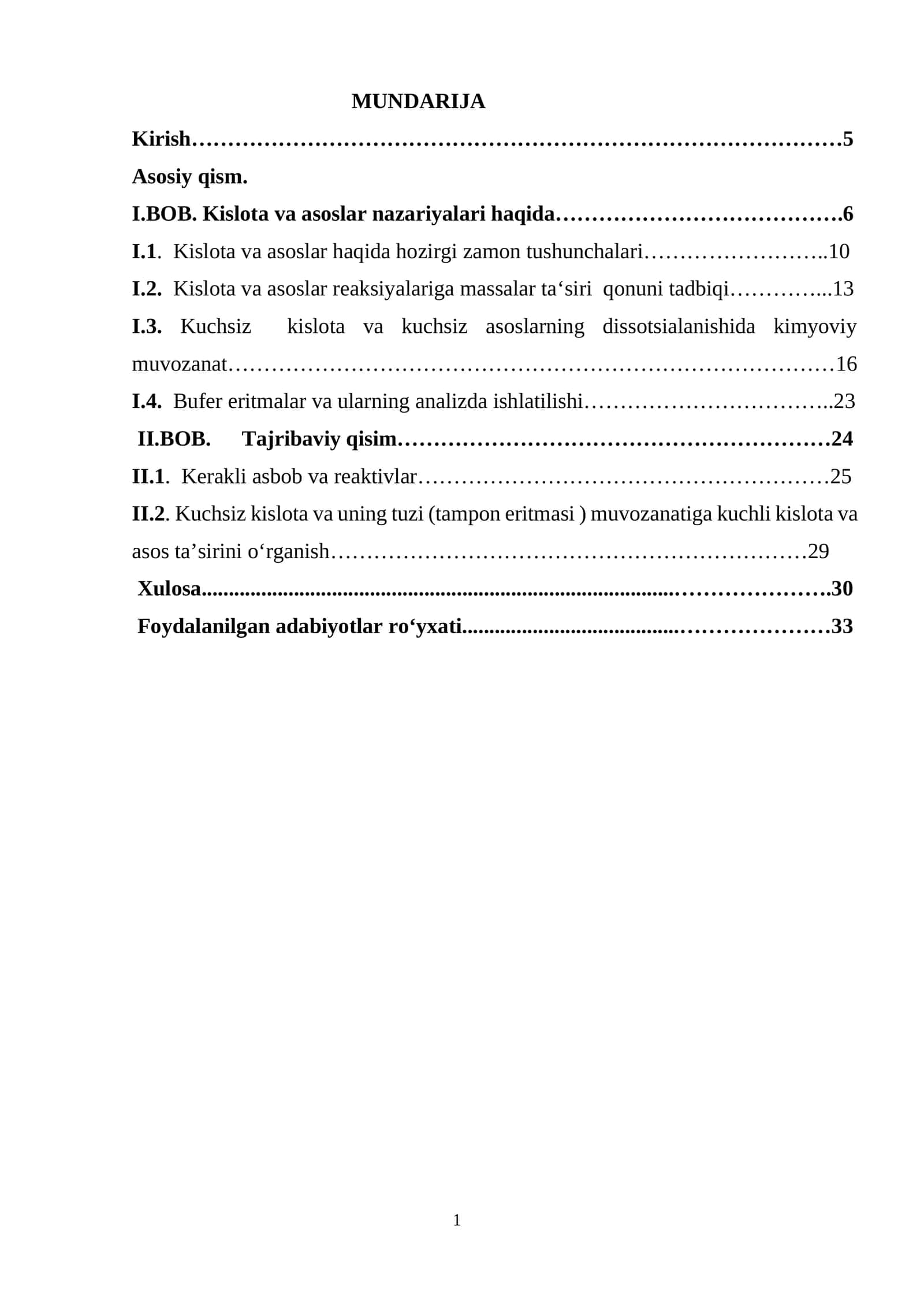 Kislota va asoslar nazariyalari haqida
