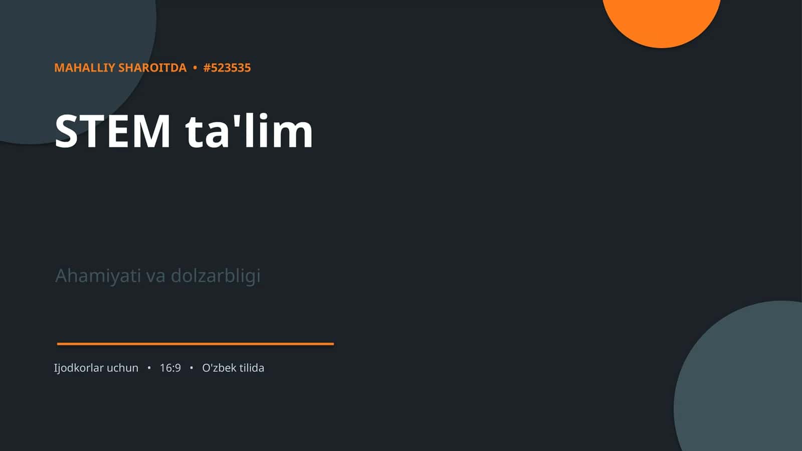 MAHALLIY SHAROITDA STEM ta'lim
