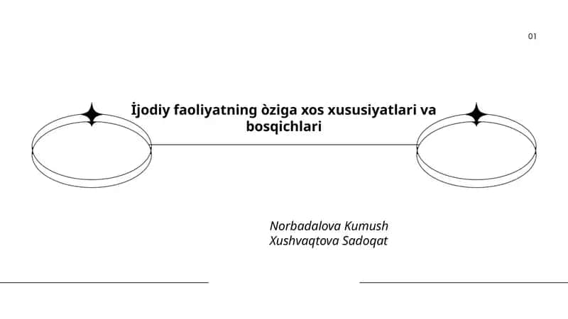 İjodiy faoliyatning òziga xos xususiyatlari va bosqichlari