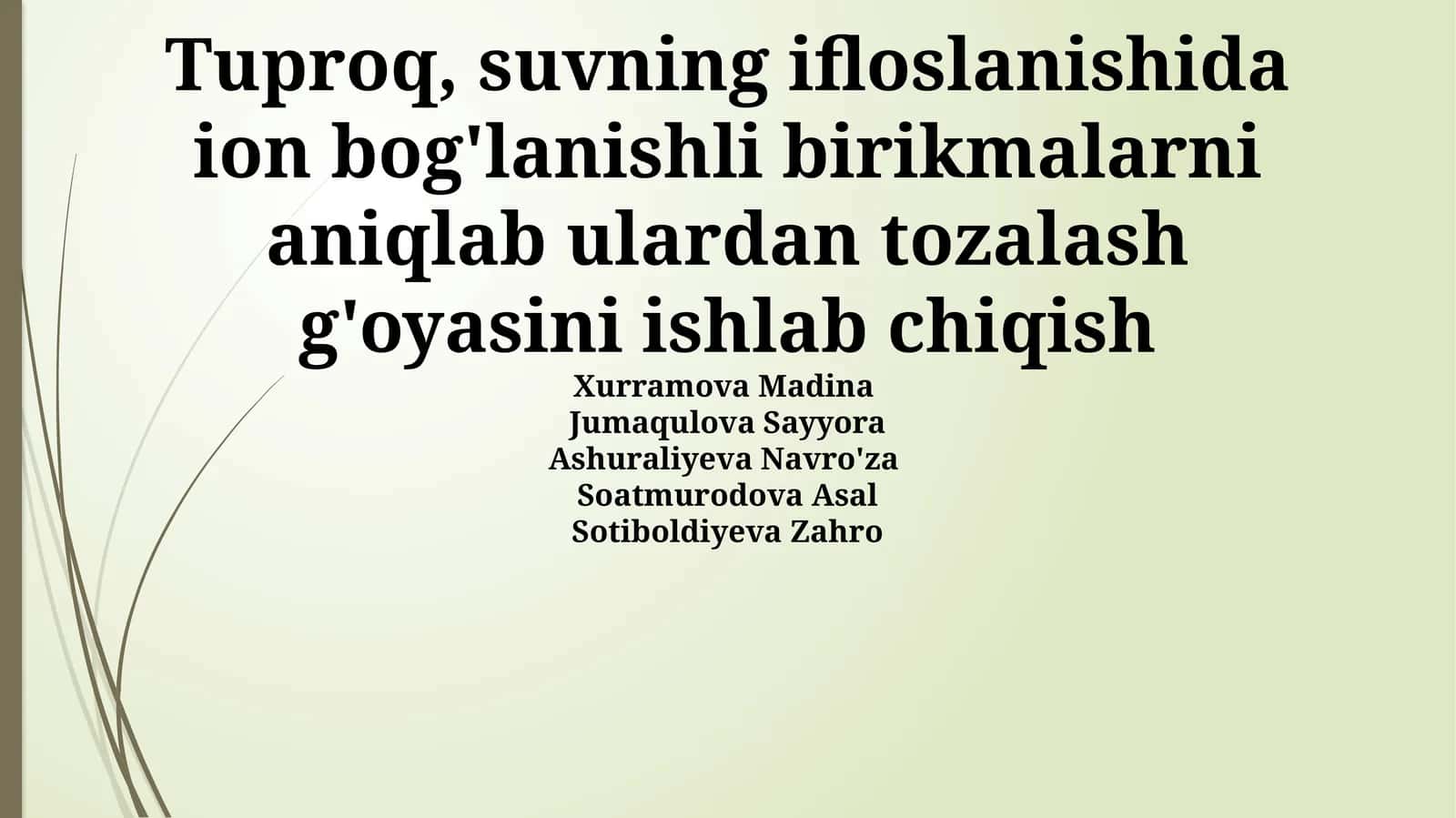 Ion Bog'lanishli Birikmalar va Ulardan Tozalash