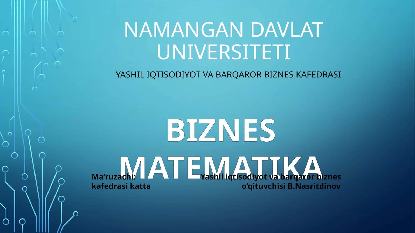 BIZNES MATEMATIKA