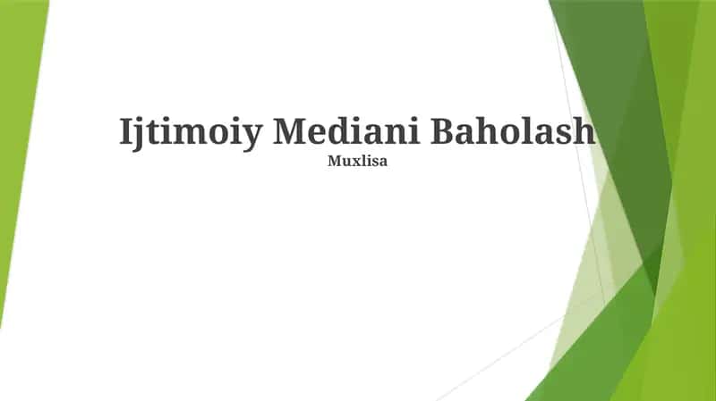 Ijtimoiy Mediani Baholash