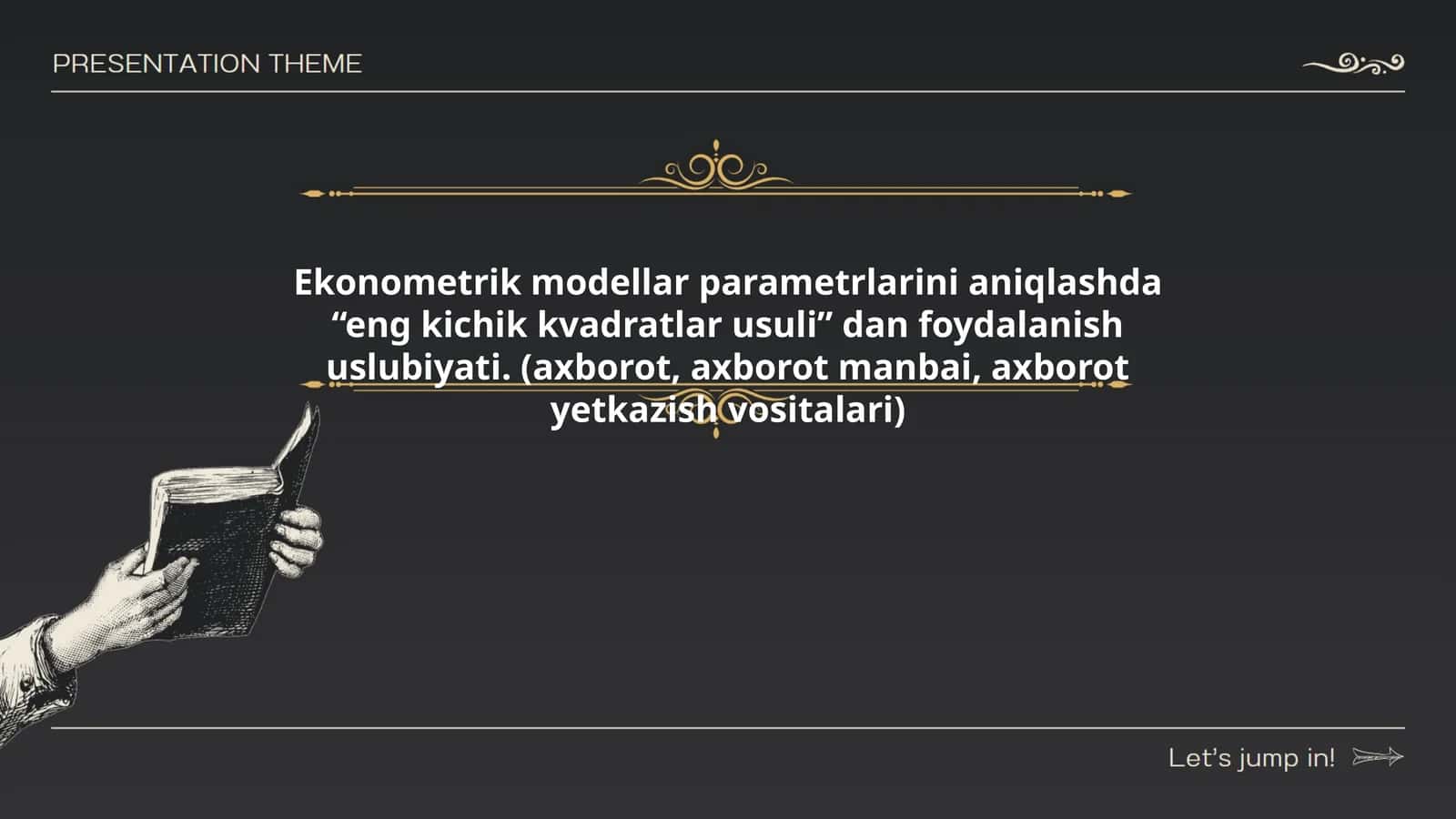 Ekonometrik modellar parametrlarini aniqlashda “eng kichik kvadratlar usuli” dan foydalanish uslubiyati