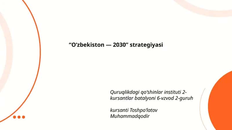 “O‘zbekiston — 2030” strategiyasi