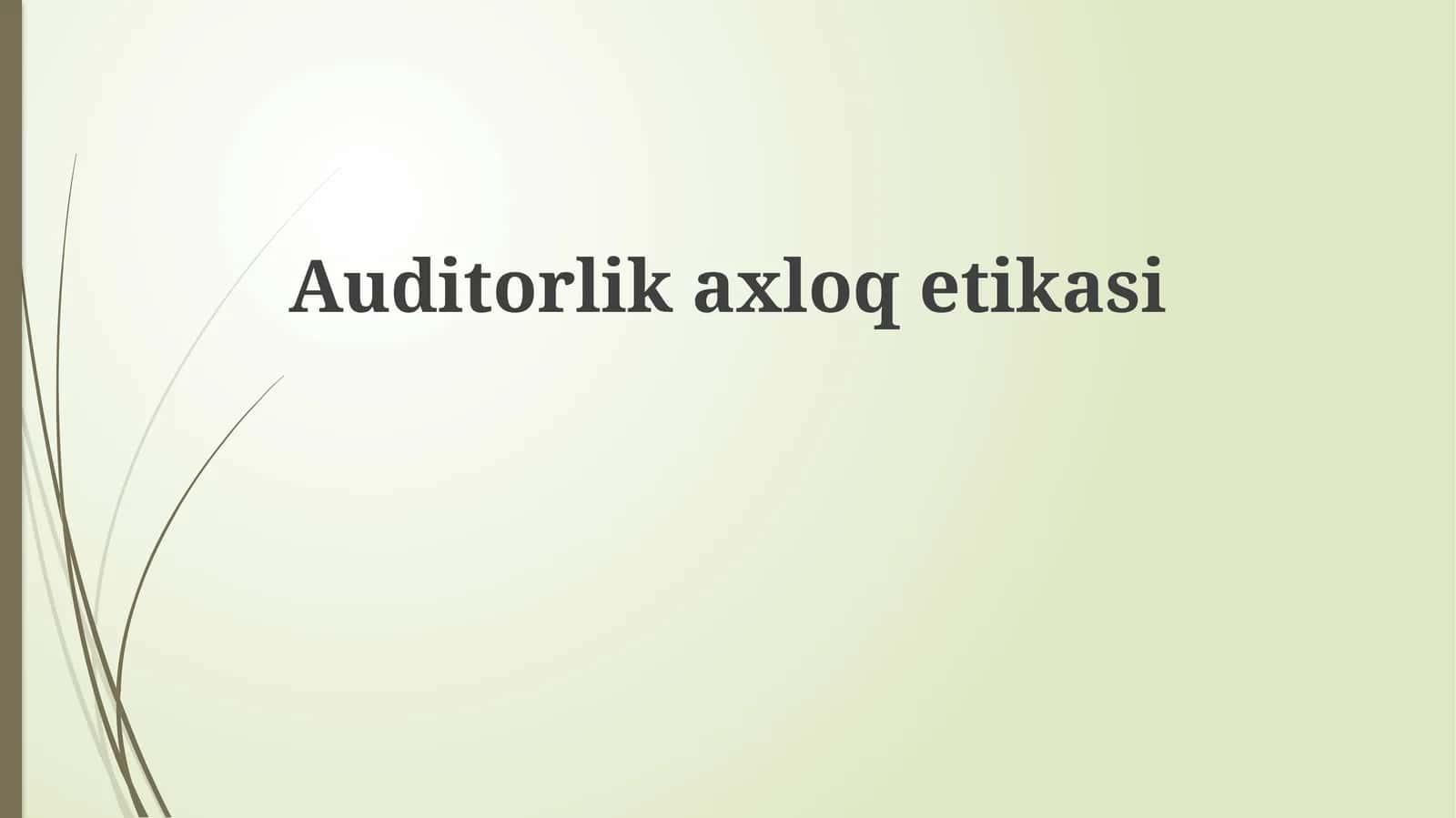 Auditorlikaxloqetikasi