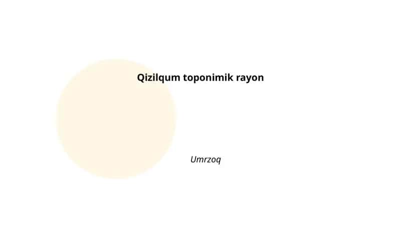 Qizilqum toponimik rayon