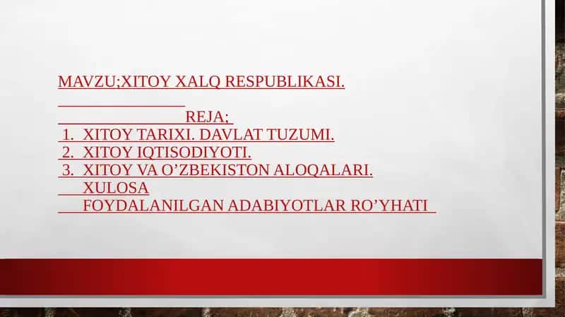 XITOY TARIXI