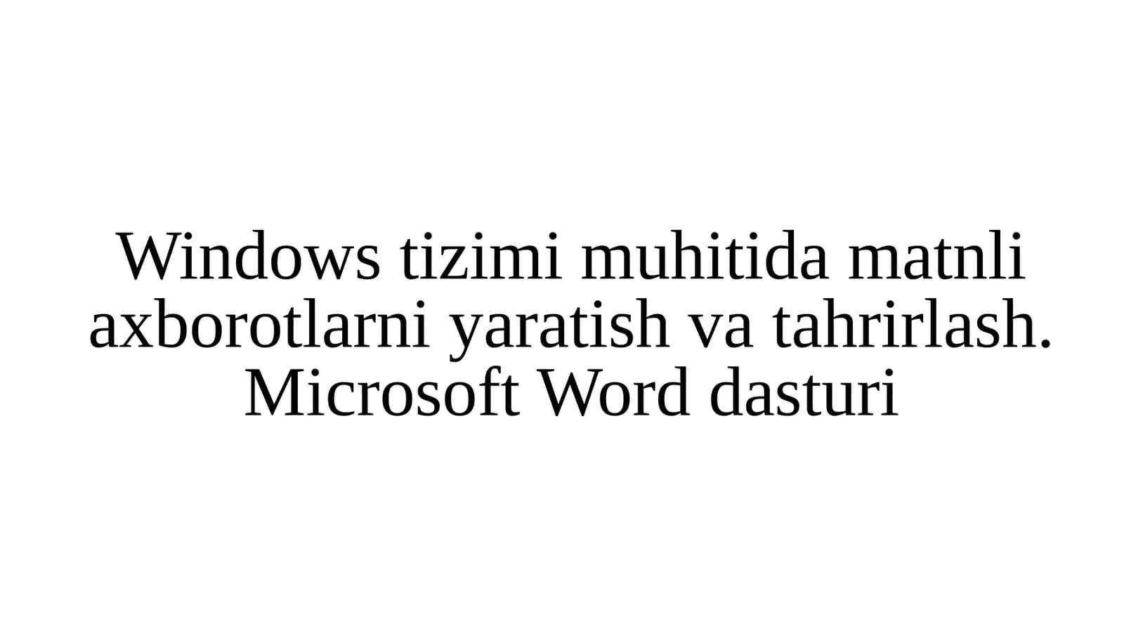 Microsoft Office dasturiy ilovalari