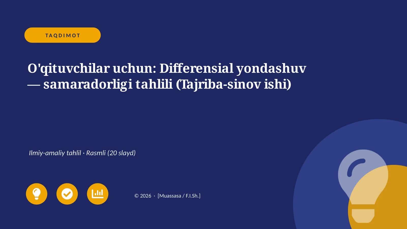 Differensial yondashuv — samaradorligi tahlili (Tajriba-sinov ishi)