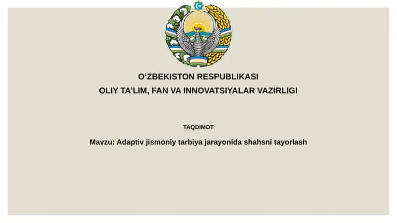 Adaptiv jismoniy tarbiya jarayoni
