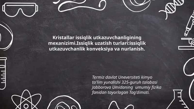 Kristallar issiqlik utkazuvchanligining mexanizimi