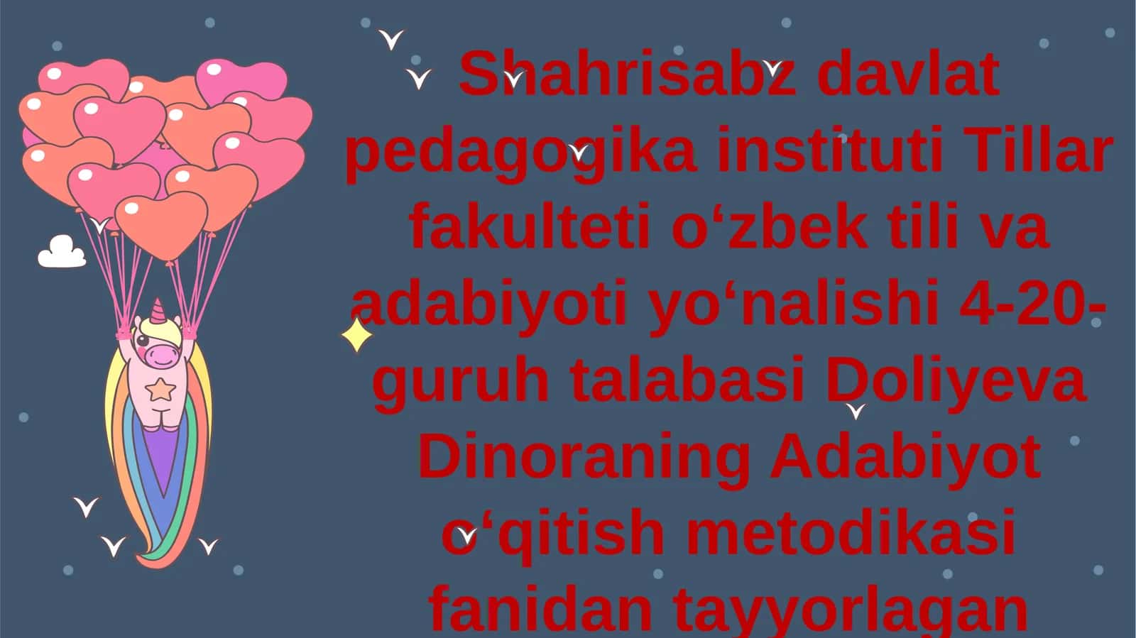 O'zbek til va adabiyoti oʻqitish metodikasi